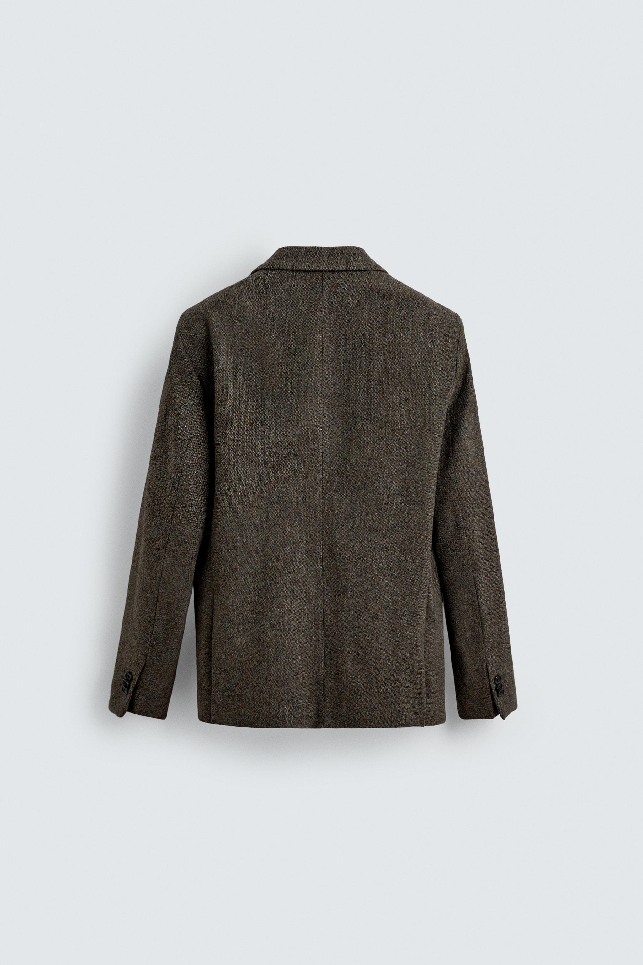 100% WOOL TEXTURED BLAZER